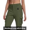 imageMAGCOMSEN Womens Cargo Capris Pants with 6 Pockets Lightweight Water Resistant Hiking Travel Pants Summer CasualArmy Green