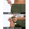 imageMAGCOMSEN Womens Cargo Capris Pants with 6 Pockets Lightweight Water Resistant Hiking Travel Pants Summer CasualArmy Green