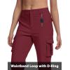 imageMAGCOMSEN Womens Cargo Capris Pants with 6 Pockets Lightweight Water Resistant Hiking Travel Pants Summer CasualBurgundy