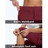 imageMAGCOMSEN Womens Cargo Capris Pants with 6 Pockets Lightweight Water Resistant Hiking Travel Pants Summer CasualBurgundy