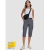 imageMAGCOMSEN Womens Cargo Capris Pants with 6 Pockets Lightweight Water Resistant Hiking Travel Pants Summer CasualGrey