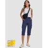imageMAGCOMSEN Womens Cargo Capris Pants with 6 Pockets Lightweight Water Resistant Hiking Travel Pants Summer CasualNavy