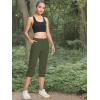 imageMAGCOMSEN Womens Hiking Capris Pants Cargo Lightweight Stretch Water Resistant Joggers with 5 Pockets for OutdoorArmy Green