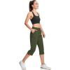imageMAGCOMSEN Womens Hiking Capris Pants Cargo Lightweight Stretch Water Resistant Joggers with 5 Pockets for OutdoorArmy Green