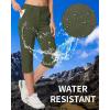 imageMAGCOMSEN Womens Hiking Capris Pants Cargo Lightweight Stretch Water Resistant Joggers with 5 Pockets for OutdoorArmy Green