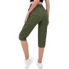 imageMAGCOMSEN Womens Hiking Capris Pants Cargo Lightweight Stretch Water Resistant Joggers with 5 Pockets for OutdoorArmy Green