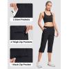 imageMAGCOMSEN Womens Hiking Capris Pants Cargo Lightweight Stretch Water Resistant Joggers with 5 Pockets for OutdoorBlack