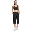 imageMAGCOMSEN Womens Hiking Capris Pants Cargo Lightweight Stretch Water Resistant Joggers with 5 Pockets for OutdoorBlack
