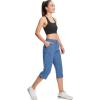imageMAGCOMSEN Womens Hiking Capris Pants Cargo Lightweight Stretch Water Resistant Joggers with 5 Pockets for OutdoorBlue Grey