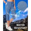 imageMAGCOMSEN Womens Hiking Capris Pants Cargo Lightweight Stretch Water Resistant Joggers with 5 Pockets for OutdoorBlue Grey