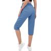 imageMAGCOMSEN Womens Hiking Capris Pants Cargo Lightweight Stretch Water Resistant Joggers with 5 Pockets for OutdoorBlue Grey