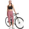 imageMAGCOMSEN Womens Hiking Capris Pants Cargo Lightweight Stretch Water Resistant Joggers with 5 Pockets for OutdoorGrey Pink