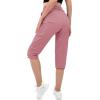 imageMAGCOMSEN Womens Hiking Capris Pants Cargo Lightweight Stretch Water Resistant Joggers with 5 Pockets for OutdoorGrey Pink