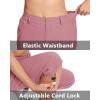 imageMAGCOMSEN Womens Hiking Capris Pants Cargo Lightweight Stretch Water Resistant Joggers with 5 Pockets for OutdoorGrey Pink