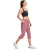 imageMAGCOMSEN Womens Hiking Capris Pants Cargo Lightweight Stretch Water Resistant Joggers with 5 Pockets for OutdoorGrey Pink