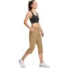 imageMAGCOMSEN Womens Hiking Capris Pants Cargo Lightweight Stretch Water Resistant Joggers with 5 Pockets for OutdoorKhaki