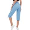 imageMAGCOMSEN Womens Hiking Capris Pants Cargo Lightweight Stretch Water Resistant Joggers with 5 Pockets for OutdoorLight Blue