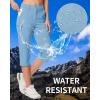 imageMAGCOMSEN Womens Hiking Capris Pants Cargo Lightweight Stretch Water Resistant Joggers with 5 Pockets for OutdoorLight Blue