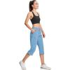 imageMAGCOMSEN Womens Hiking Capris Pants Cargo Lightweight Stretch Water Resistant Joggers with 5 Pockets for OutdoorLight Blue