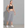 imageMAGCOMSEN Womens Hiking Capris Pants Cargo Lightweight Stretch Water Resistant Joggers with 5 Pockets for OutdoorLight Grey