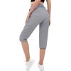 imageMAGCOMSEN Womens Hiking Capris Pants Cargo Lightweight Stretch Water Resistant Joggers with 5 Pockets for OutdoorLight Grey