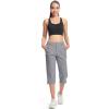 imageMAGCOMSEN Womens Hiking Capris Pants Cargo Lightweight Stretch Water Resistant Joggers with 5 Pockets for OutdoorLight Grey