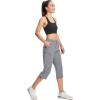 imageMAGCOMSEN Womens Hiking Capris Pants Cargo Lightweight Stretch Water Resistant Joggers with 5 Pockets for OutdoorLight Grey