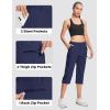 imageMAGCOMSEN Womens Hiking Capris Pants Cargo Lightweight Stretch Water Resistant Joggers with 5 Pockets for OutdoorNavy