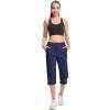imageMAGCOMSEN Womens Hiking Capris Pants Cargo Lightweight Stretch Water Resistant Joggers with 5 Pockets for OutdoorNavy