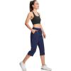 imageMAGCOMSEN Womens Hiking Capris Pants Cargo Lightweight Stretch Water Resistant Joggers with 5 Pockets for OutdoorNavy