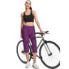 imageMAGCOMSEN Womens Hiking Capris Pants Cargo Lightweight Stretch Water Resistant Joggers with 5 Pockets for OutdoorPurple Red