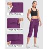 imageMAGCOMSEN Womens Hiking Capris Pants Cargo Lightweight Stretch Water Resistant Joggers with 5 Pockets for OutdoorPurple Red