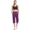 imageMAGCOMSEN Womens Hiking Capris Pants Cargo Lightweight Stretch Water Resistant Joggers with 5 Pockets for OutdoorPurple Red