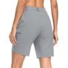 imageMAGCOMSEN Womens Hiking Shorts Quick Dry Lightweight Golf Shorts with 4 Pockets Summer Casual Athletic Running ShortsLight Grey