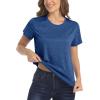 imageMAGCOMSEN Womens Short Sleeve Quick Dry TShirt Cool Wicking Moisture Workout Athletic Hiking Running Yoga Gym 2 Pack2 Packarmy Green dark Blue