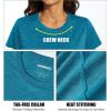 imageMAGCOMSEN Womens Short Sleeve Quick Dry TShirt Cool Wicking Moisture Workout Athletic Hiking Running Yoga Gym 2 Pack2 Packblack peacock Blue