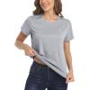 imageMAGCOMSEN Womens Short Sleeve Quick Dry TShirt Cool Wicking Moisture Workout Athletic Hiking Running Yoga Gym 2 Pack2 Packlight Grey pink