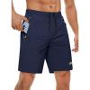 imageMAGCOMSEN Mens Athletic Running Shorts 9quot Quick Dry Lightweight Sport Workout Hiking Gym Shorts with Zipper PocketsNavy