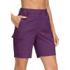 imageMAGCOMSEN Womens 7quot Hiking Cargo Shorts Quick Dry Lightweight Golf Athlectic Casual Trendy Shorts with 5 PocketsPurple Red