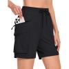 imageMAGCOMSEN Womens 7quot Hiking Cargo Shorts Quick Dry Lightweight Golf Athletic Summer Outdoor Shorts with 4 PocketsBlack