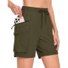 imageMAGCOMSEN Womens 7quot Hiking Cargo Shorts Quick Dry Lightweight Golf Athletic Summer Outdoor Shorts with 4 PocketsMilitary Green