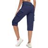 imageMAGCOMSEN Womens Cargo Capris Pants with 6 Pockets Lightweight Water Resistant Hiking Travel Pants Summer CasualNavy