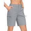 imageMAGCOMSEN Womens Hiking Shorts Quick Dry Lightweight Golf Shorts with 4 Pockets Summer Casual Athletic Running ShortsLight Grey