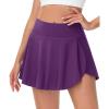 imageMAGCOMSEN Womens Tennis Skorts with Pockets High Waisted Golf Skirts Inner Shorts Pickleball Athletic Workout SkortsPurple Red