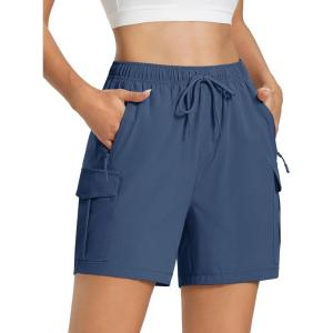 imageMAGCOMSEN Womens 5 Hiking Cargo Shorts UPF 50 Quick Dry Lightweight Athletic Golf Outdoor Summer with Zipper PocketsBluegrey