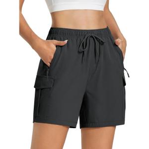 imageMAGCOMSEN Womens 5 Hiking Cargo Shorts UPF 50 Quick Dry Lightweight Athletic Golf Outdoor Summer with Zipper PocketsDark Gray