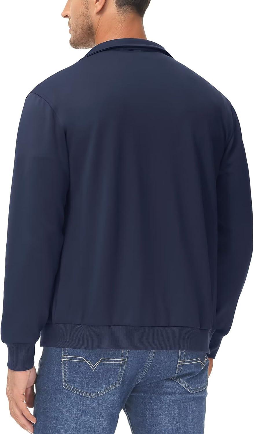 imageMAGCOMSEN Mens Track Jackets Lightweight FullZip Casual Coat Workout Running Athletic Active Jacket With PocketsNavy
