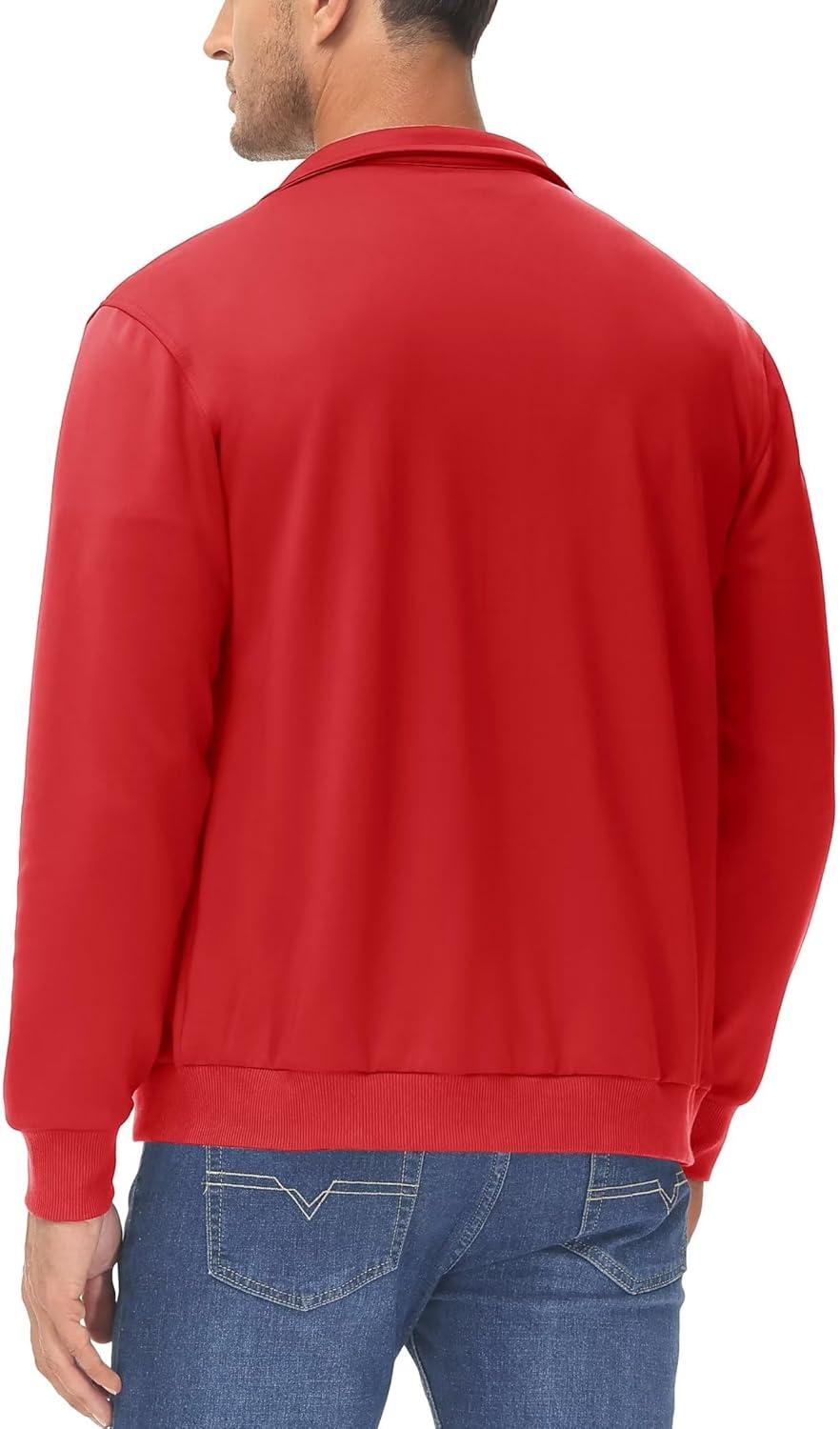imageMAGCOMSEN Mens Track Jackets Lightweight FullZip Casual Coat Workout Running Athletic Active Jacket With PocketsTomato Red