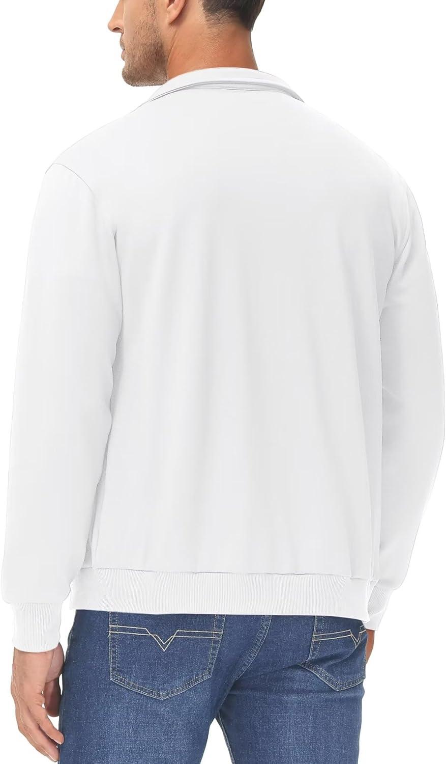 imageMAGCOMSEN Mens Track Jackets Lightweight FullZip Casual Coat Workout Running Athletic Active Jacket With PocketsWhite