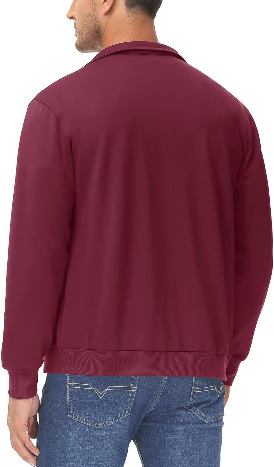 imageMAGCOMSEN Mens Track Jackets Lightweight FullZip Casual Coat Workout Running Athletic Active Jacket With PocketsWine Red